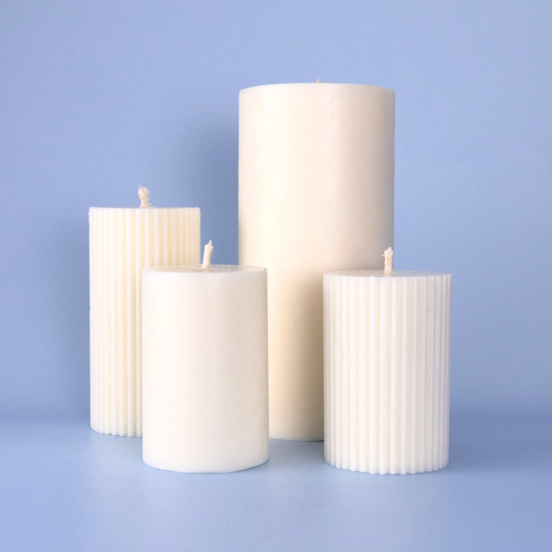 Ribbed Soy Wax Pillar Candle 5 x 7.5 cm