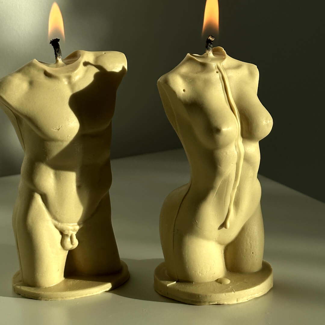 Beeswax Candle Set "Naked Harmony"