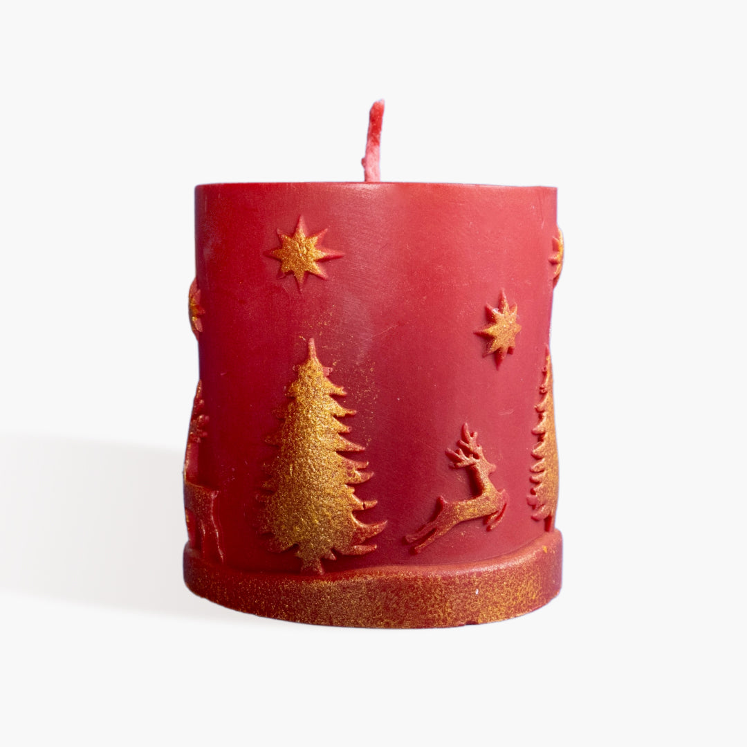 Christmas Beeswax Candle "Christmas Forest"