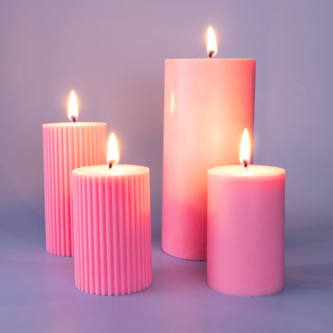 Ribbed Soy Wax Pillar Candle 5 x 7.5 cm