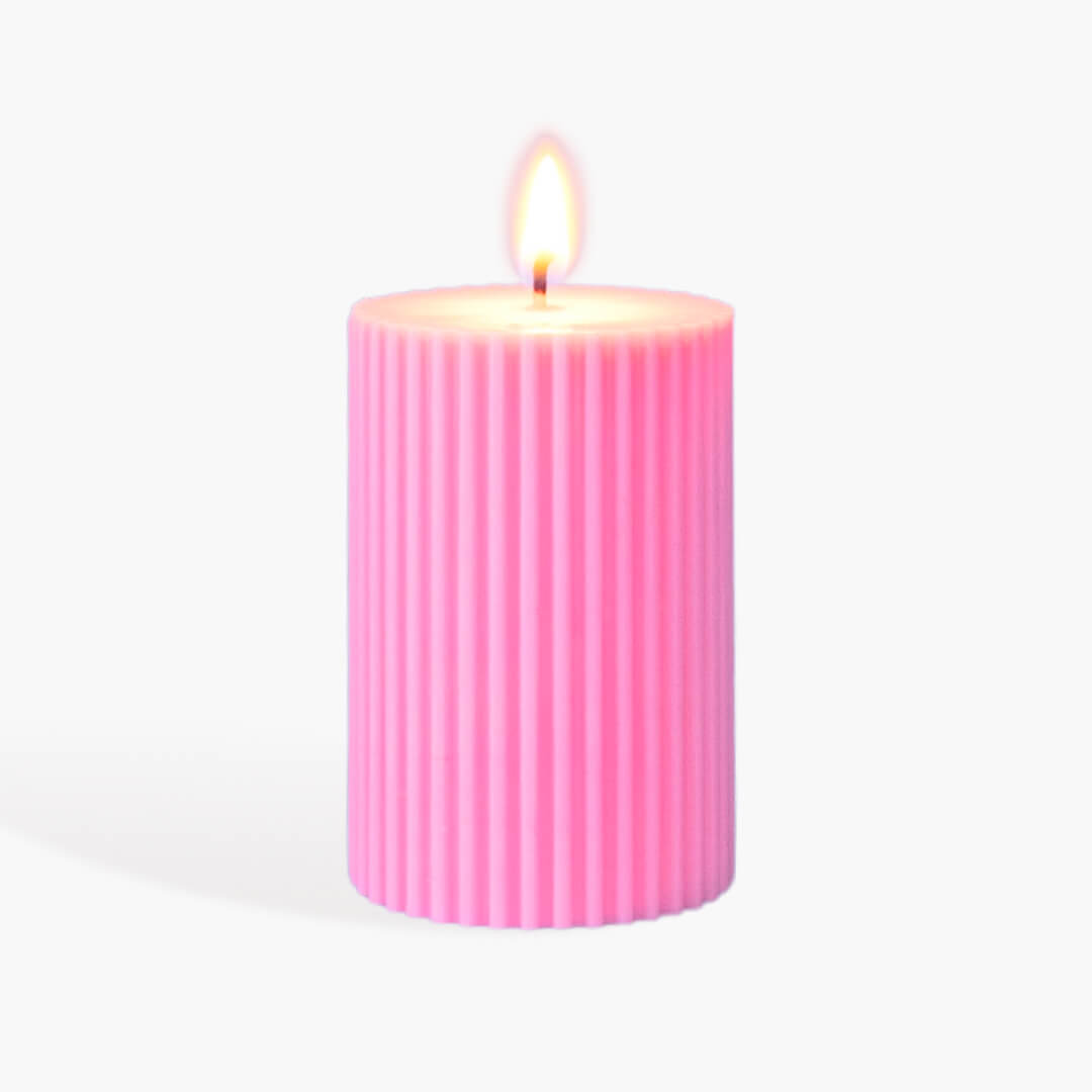 Ribbed Soy Wax Pillar Candle 5 x 7.5 cm