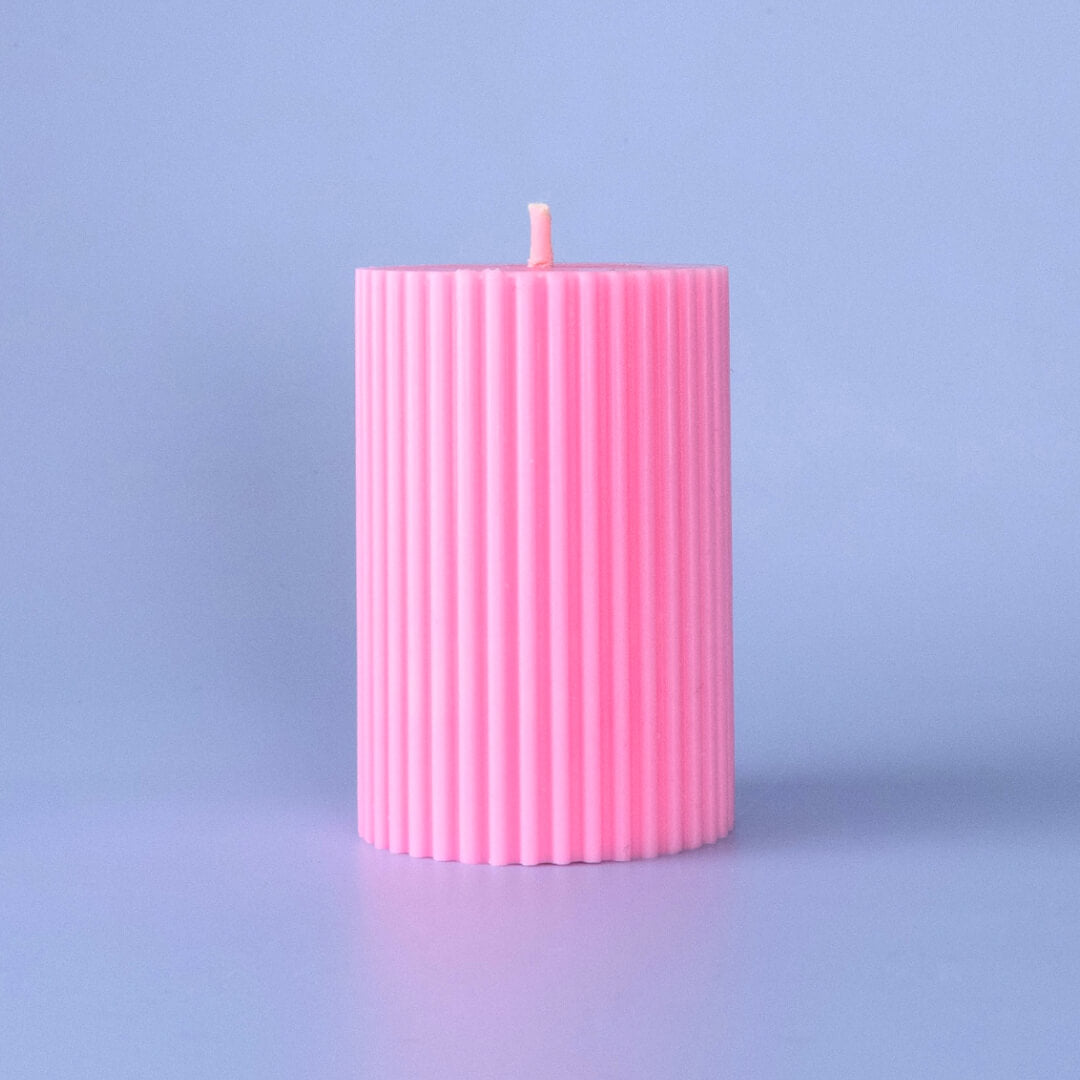 Ribbed Soy Wax Pillar Candle 5 x 7.5 cm