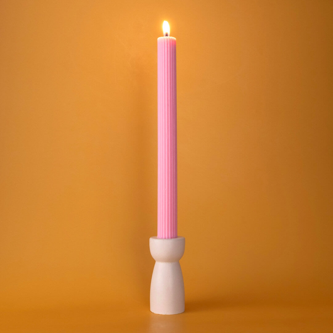 Plaster Candle Holder For a Long Candle