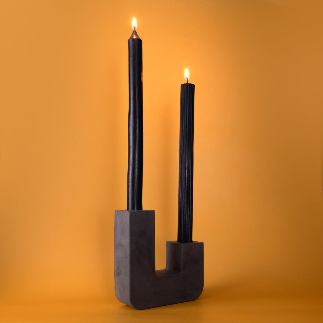 Plaster Candle Holder for Two Candles