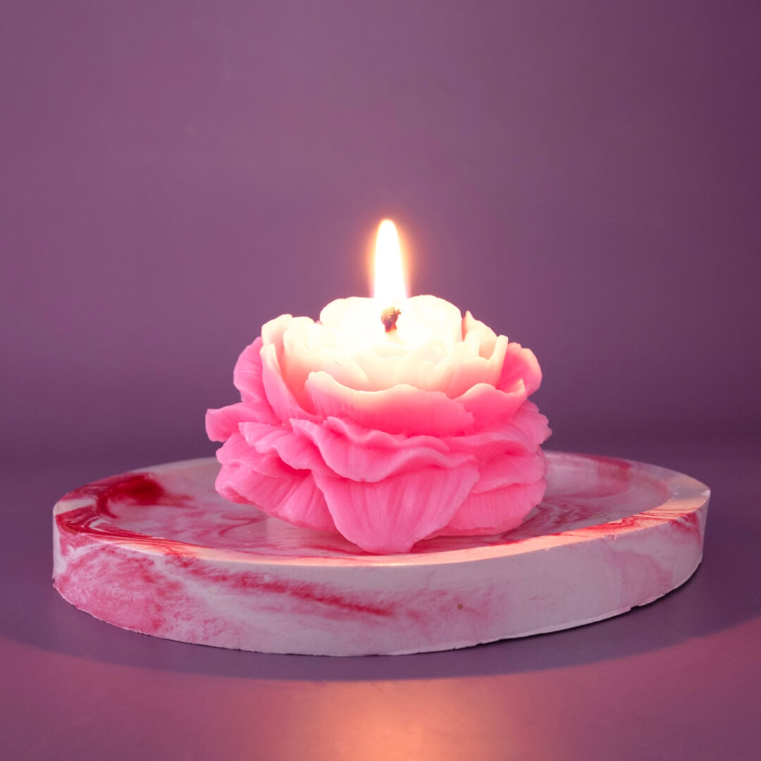 Plaster Candle Holder. Round base