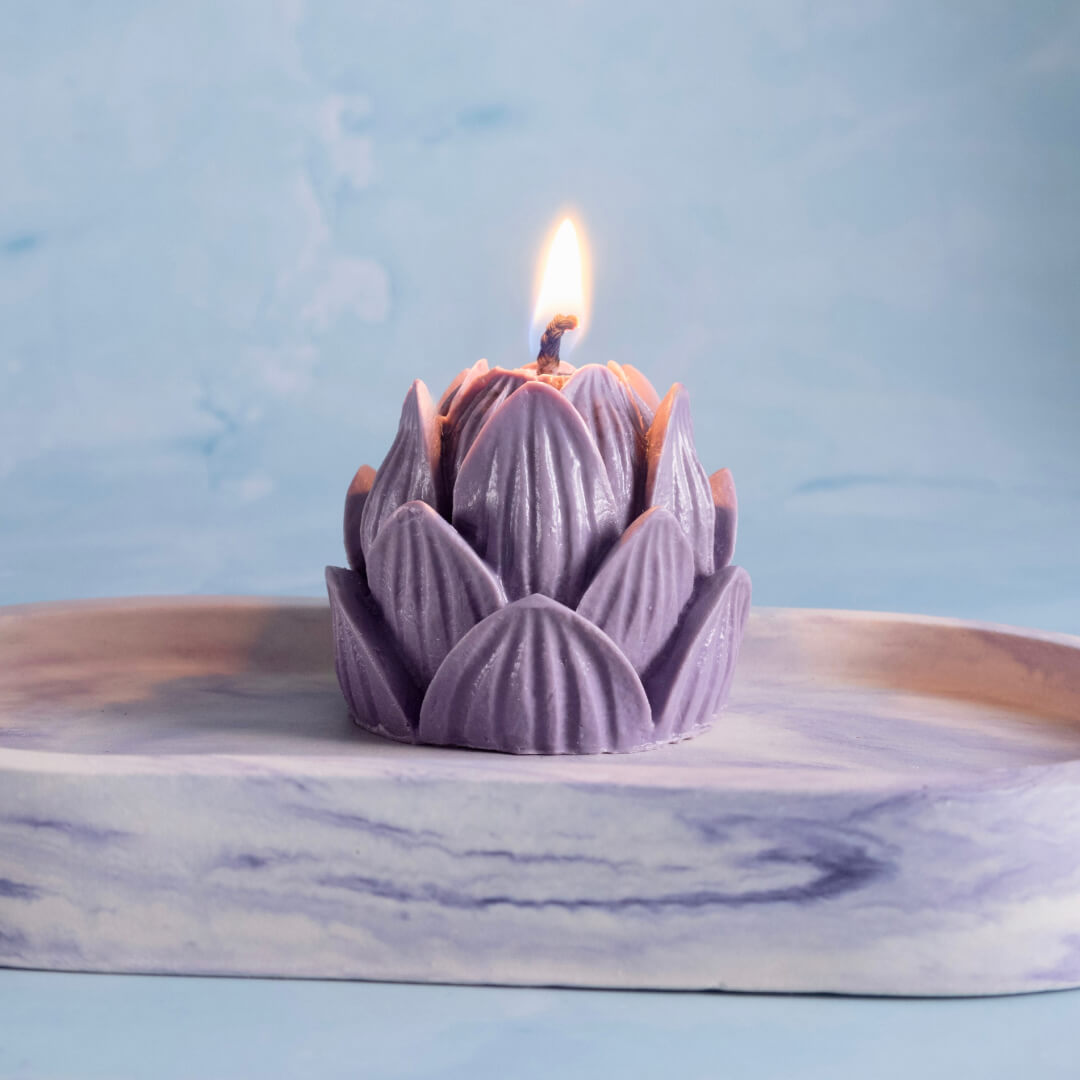 Plaster Oval Candle Holder