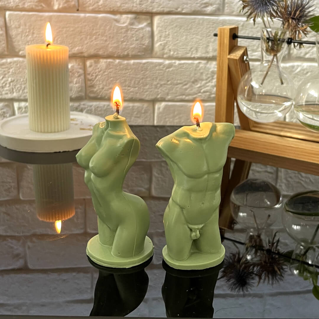 Beeswax Candle Set "Naked Harmony"