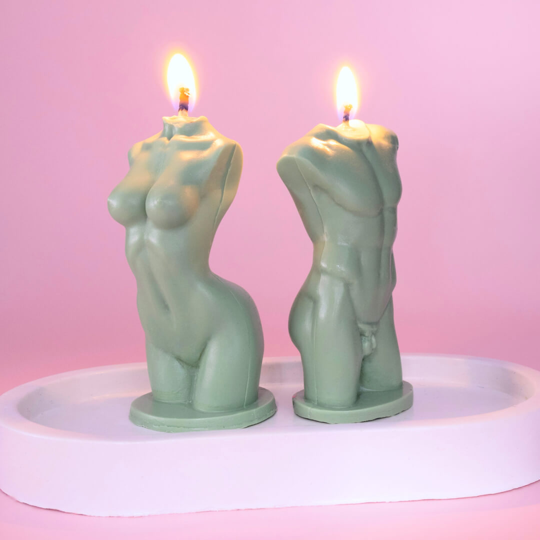 Beeswax Candle Set "Naked Harmony"